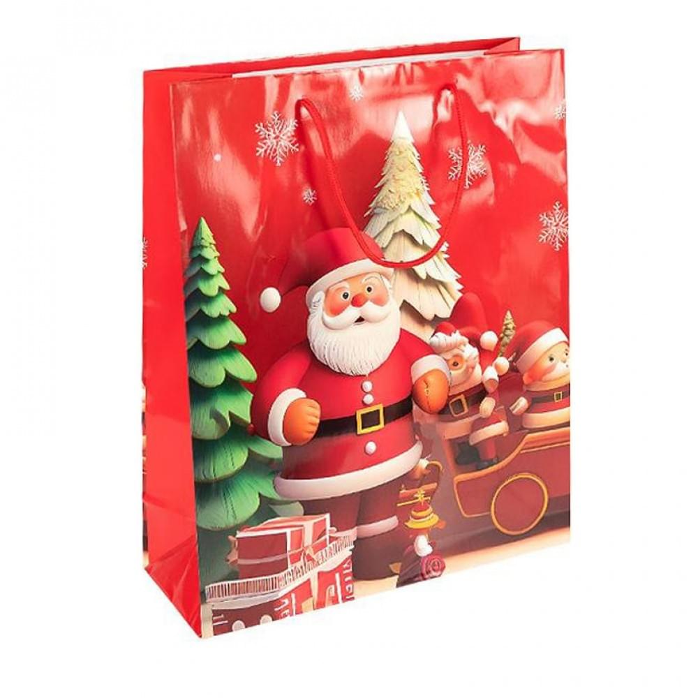 Пакет подарунковий "Новий Рік" 2571-2-1 розмір 26х32х10 см