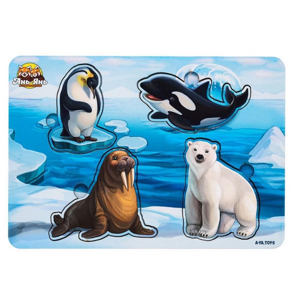 Дерев'яний пазл-вкладиш "Арктика" Ubumblebees (ПСД102) PSD102 мама та малюк