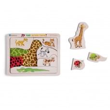 Дерев'яний пазл-вкладиш "Де? Чий візерунок?" Ubumblebees (ПСД074) PSD074 сортер