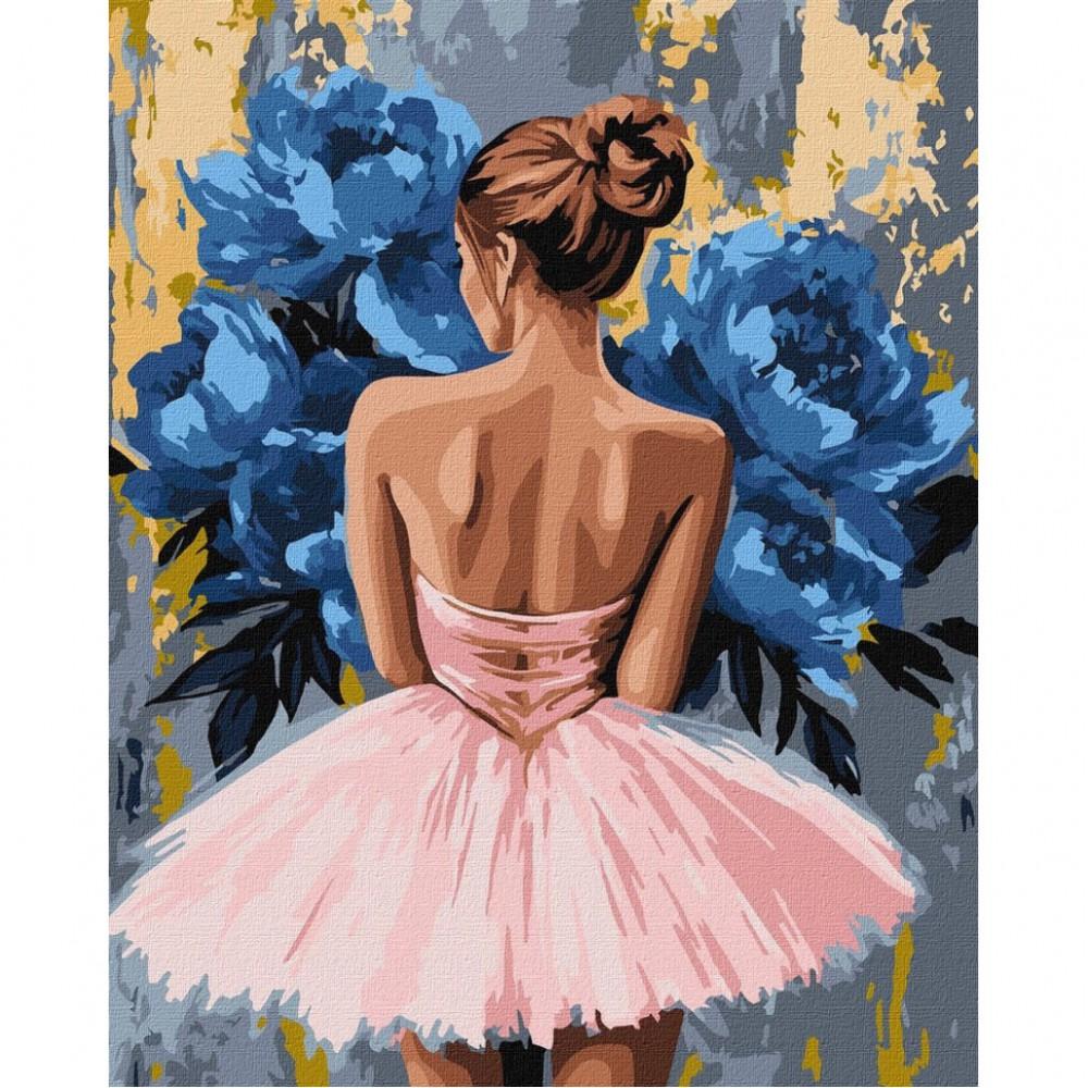 Картина за номерами "Балерина з блакитними півоніями" ©art_selena_ua KHO8661, 40x50 см