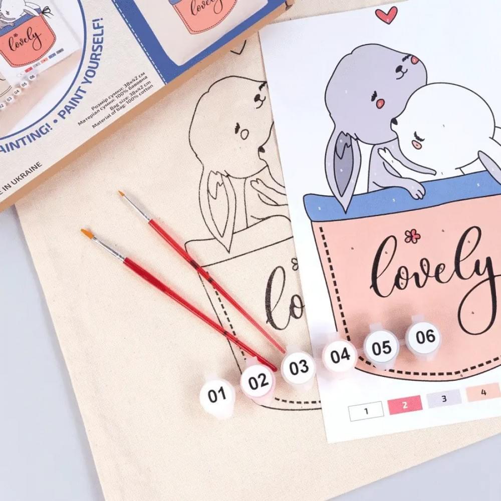 Набір для розфарбовування еко-сумки "Милі зайченята" N0003623