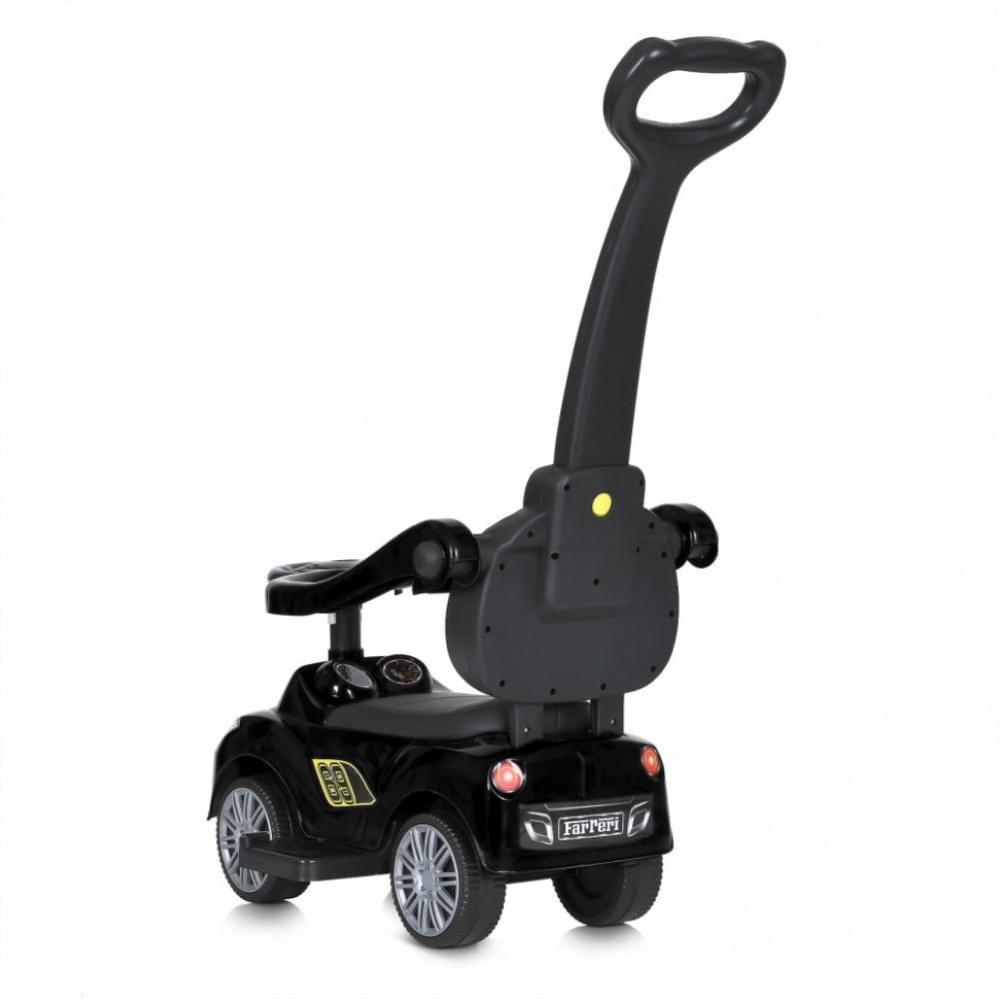 Дитяча каталка-толокар M 5728L-2 чорний, з батьківською ручкою