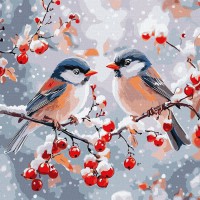 Картина за номерами "Зимова гармонія" ©art_selena_ua KHO6701, 40х40 см