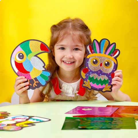 Набір для творчості "Foil craft Birds" VT4433-12, 18 аркушів фольги