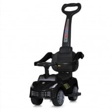 Дитяча каталка-толокар M 5728L-2 чорний, з батьківською ручкою