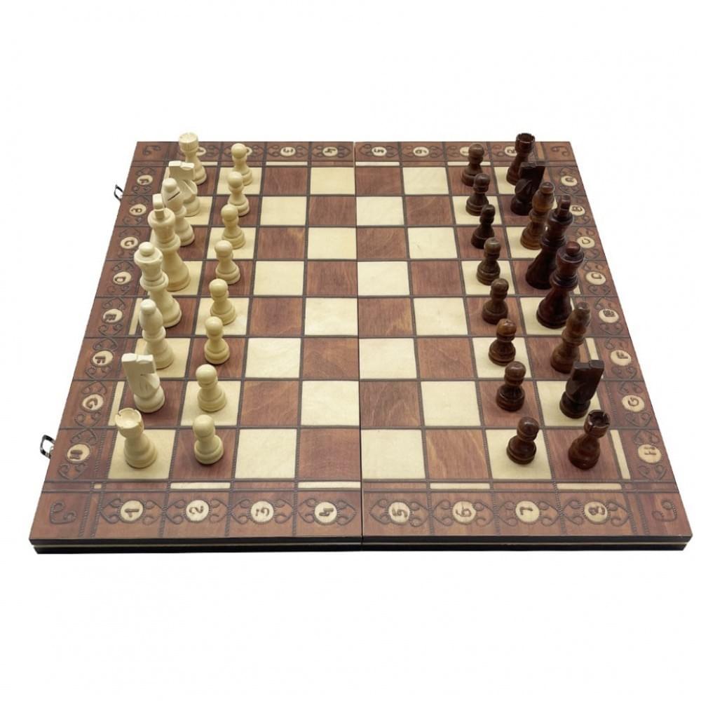 Набір настільних ігор "Шахи, нарди, шашки 3 в 1" Set1 NE-LG-11 ігрове поле 40х40 см