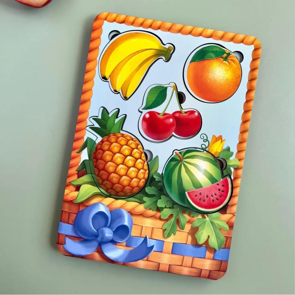 Настільна розвиваюча гра "Кошик із фруктами-1" Ubumblebees (ПСФ044) PSF044 сортер-вкладиш