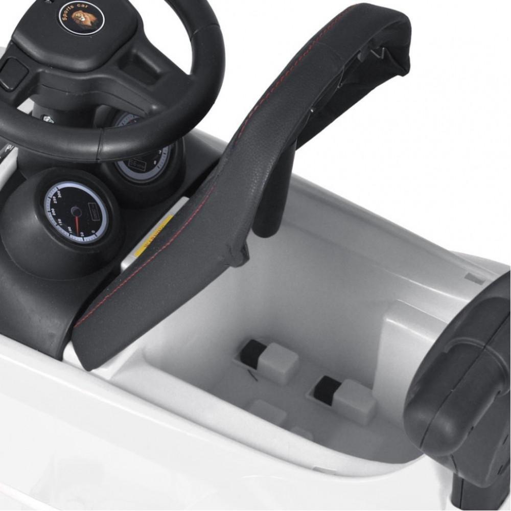 Дитяча каталка-толокар M 5044L-1 білий, з батьківською ручкою