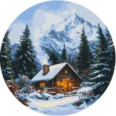 Картина за номерами "Казкова хатинка в лісі" RC00097L діаметр 40 см Картина за номерами "Казкова хатинка в лісі" RC00097L діаметр 40 см