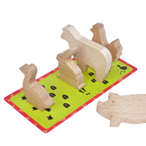 Дерев'яний ігровий набір "Фігурки тварин" Igroteco 900521, 17 деталей