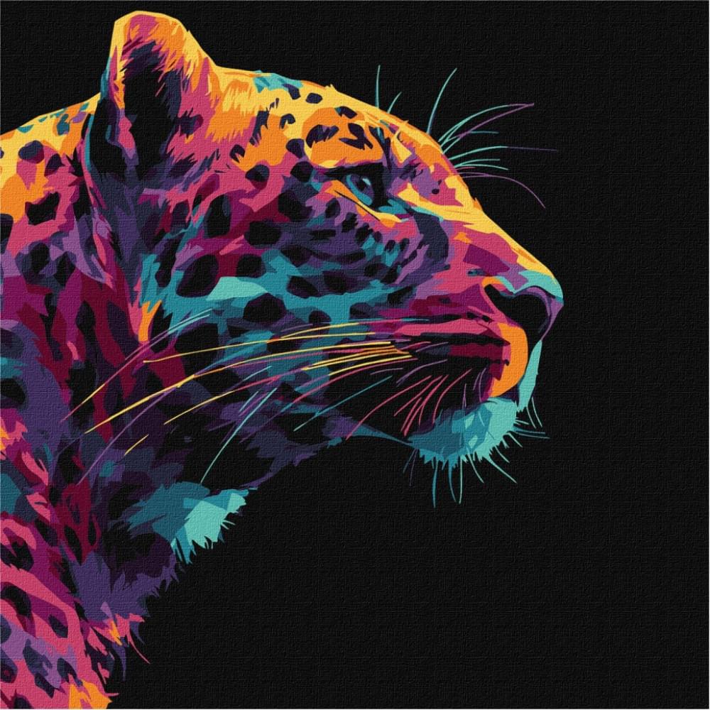 Картина за номерами "Яскравий леопард" KHO6824, 30х30 см