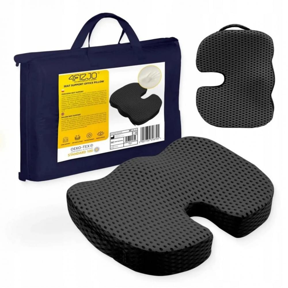 Ортопедична подушка для сидіння 4FIZJO 4FJ0613, 35x45x7 см, Black