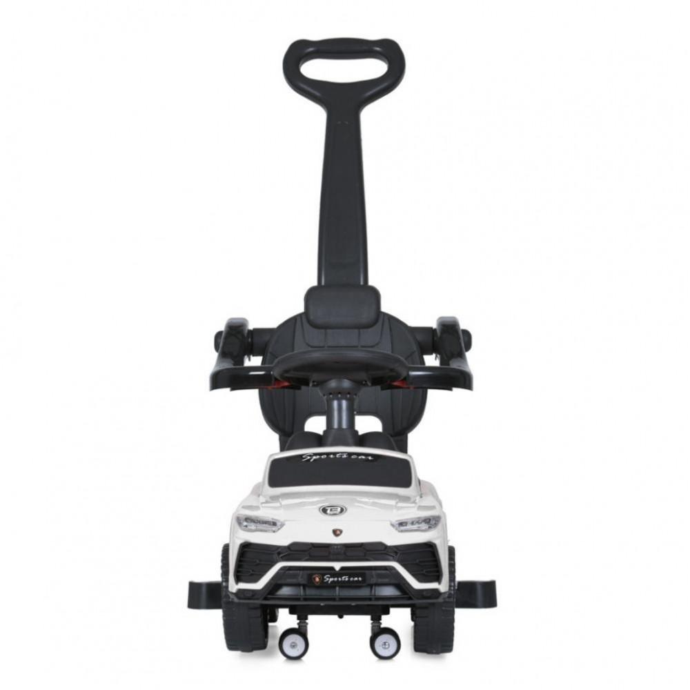 Дитяча каталка-толокар M 5044L-1 білий, з батьківською ручкою