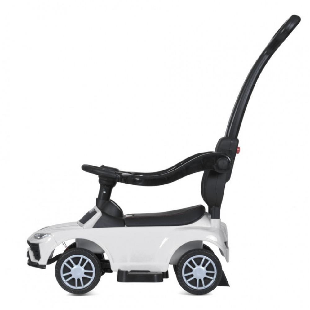 Дитяча каталка-толокар M 5044L-1 білий, з батьківською ручкою