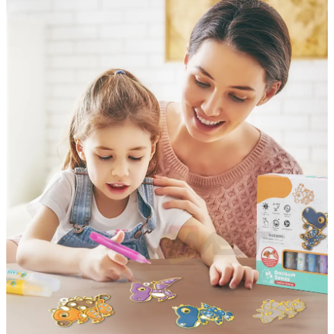 Набір для творчості "Dino" 9045E, брелоки, розмальовка, намистини, фарба