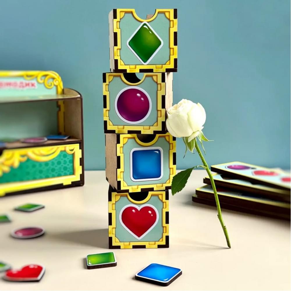 Дерев'яна настільна гра "Фігури" Ubumblebees (ПСД072) PSD072 сортер-комодик