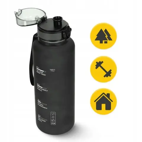 Пляшка для води спортивна 4FIZJO P-5905973403788, 1000 мл, чорний