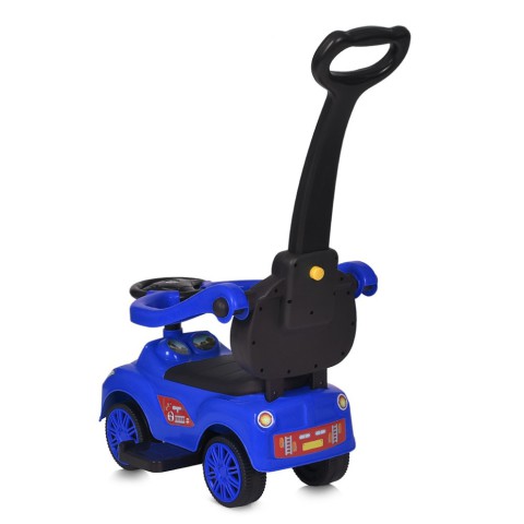 Дитяча каталка-толокар M 5763L-4 синій, з батьківською ручкою