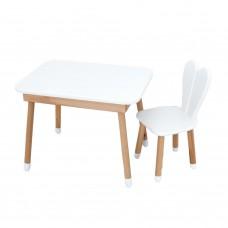 Столик зі стільчиком Babmi 04-027W-TABLE зайчик, білий