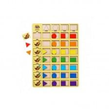 Дерев'яний пазл-вкладиш "Бобри-маляри – 2" Ubumblebees (ПСД104) PSD104 геометричні фігури