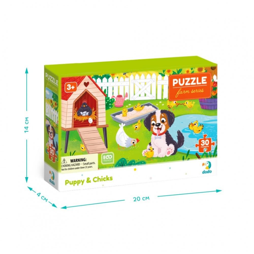 Дитячий пазл "Песик і курчата" DoDo Toys 300681, 30 елементів