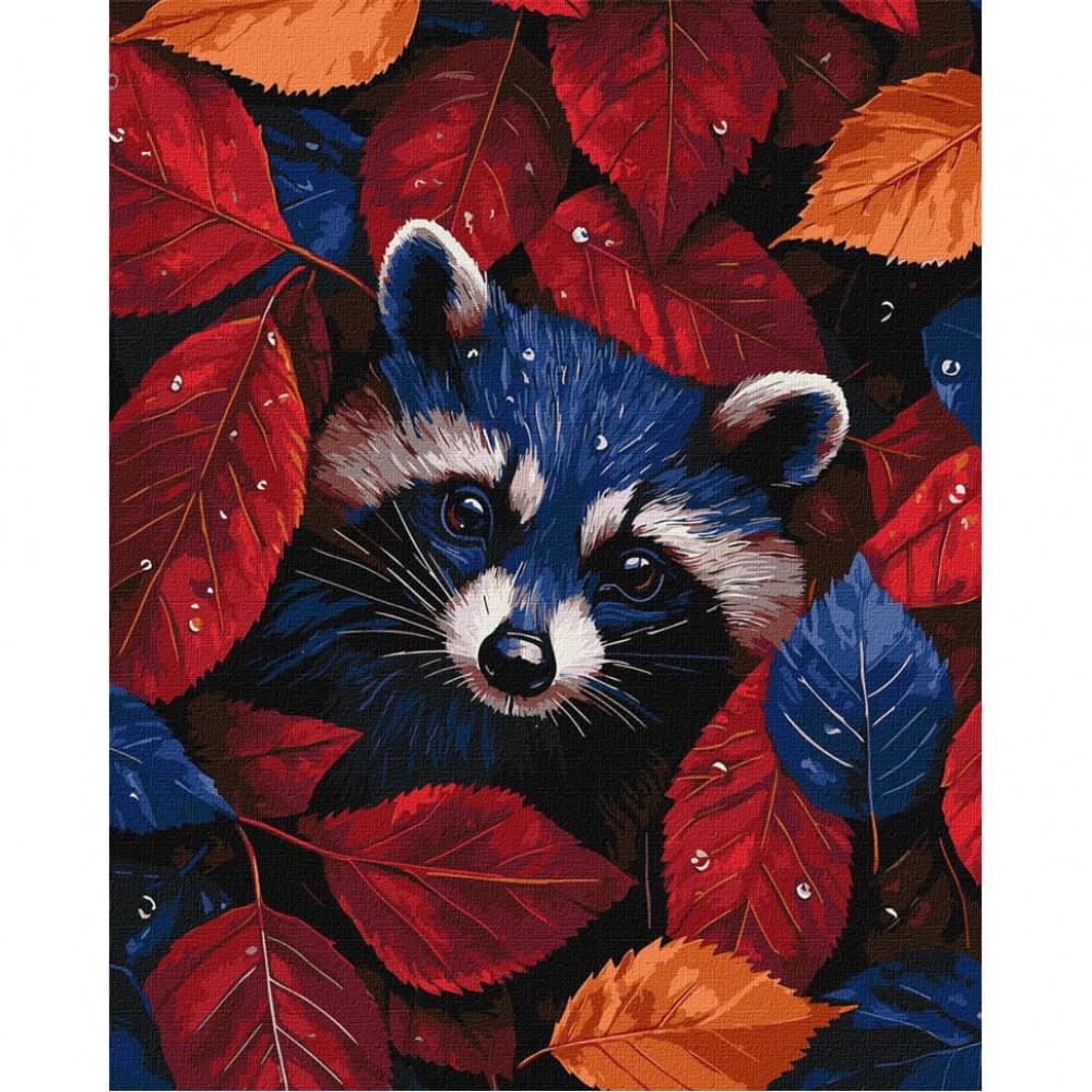 Картина за номерами "Осінній єнот" KHO6697, 40x50 см