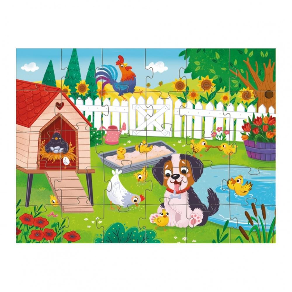 Дитячий пазл "Песик і курчата" DoDo Toys 300681, 30 елементів