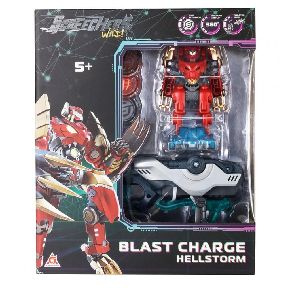 Дитячий ігровий набір S5 L1 ХЕЛШТОРМ Screechers Wild! EU686112 запускач-бластер, машинка-трансформер