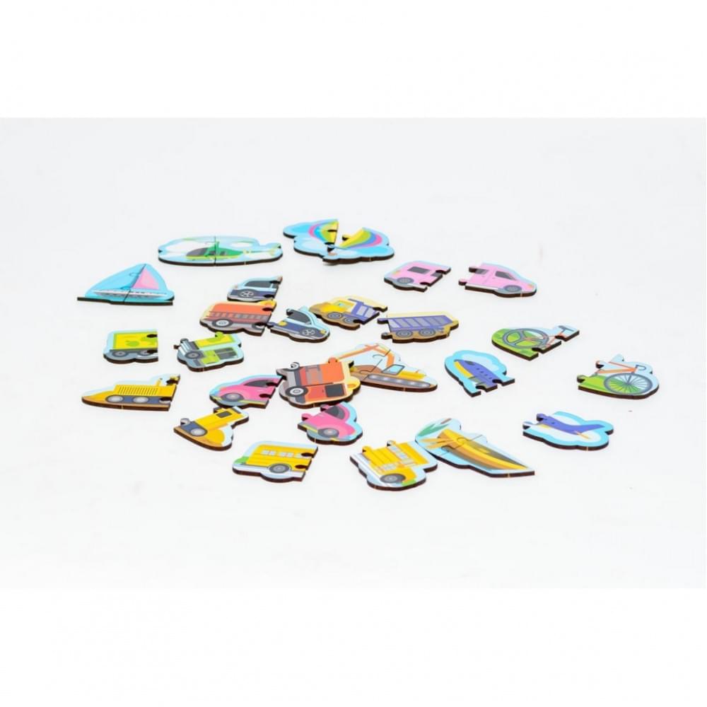 Дерев'яний магнітний пазл "Машинки" Puz-22932, 30 елементів