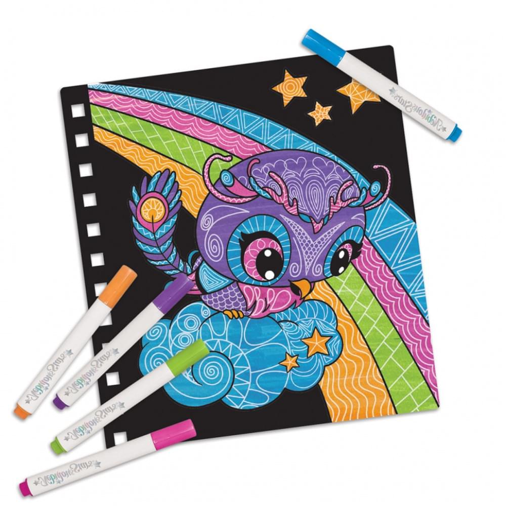 Набір для творчості Розмальовка: Візерунки на оксамиті Nebulous Stars 11026, 5 міні маркерів