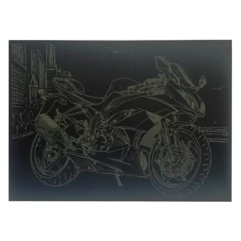 Гравюра А4 "Мотоцикл" ГрА4-11з эконом вариант в пакете 29,7х21 см