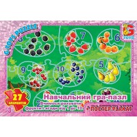 Дитячий пазл "Рахуємо фрукти та ягоди від 1 до 10" ZAH02 постер 27 елементів