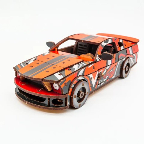 Дерев'яний 3D конструктор Mustang GT Puz-00641, 162 деталей