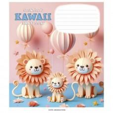 Зошит учнівський "Kawaii" 012-3398C-3 в косу лінію, 12 аркушів
