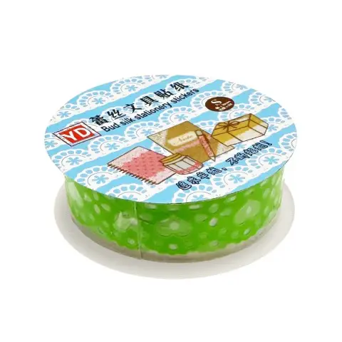 Декоративний скотч з орнаментом "Серце" №63(Green) 1,8 см х 1 м