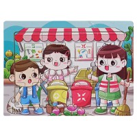 Дитячий дерев'яний пазл-вкладиш "Суботник" MD 1343-18, 12 елементів