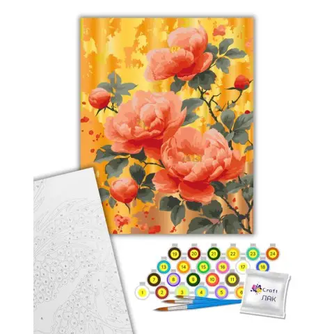 Картина за номерами "Золото троянд" з металізованими фарбами 13163-AC 40х50 см