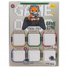 Ламінований розклад уроків А4 "Cyber cat Game zone" АП-0801-8 вертикальний