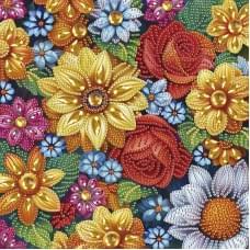 Алмазна мозаїка "Квіткова колекція" BH029 неповна викладка 25х25 см