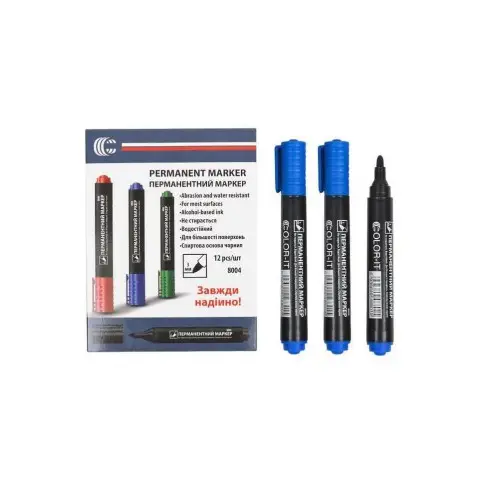 Маркер синій COLOR-IT 8004(Blue) Diamont "C" в упаковці 12 шт