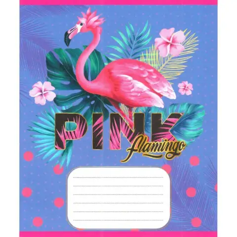 Зошит учнівський "Рожевий фламінго" 012-500059K-2 в клітинку, 12 аркушів (959050)