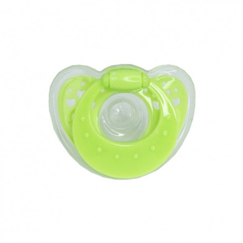 Дитяча силіконова пустушка "Салатове серце" MGZ-0517(Green) кругла