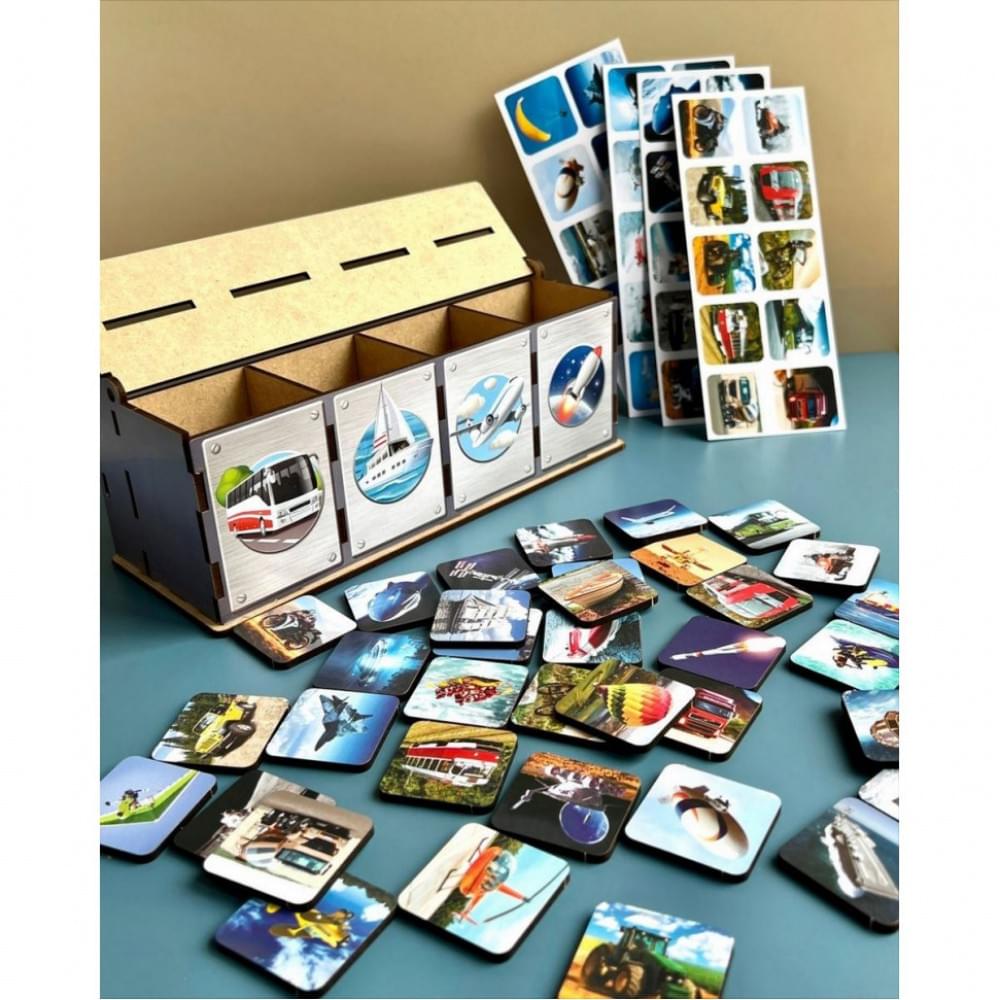 Настільна розвиваюча гра "Види транспорту" Ubumblebees (ПСФ109) PSF109 комодик-сортер