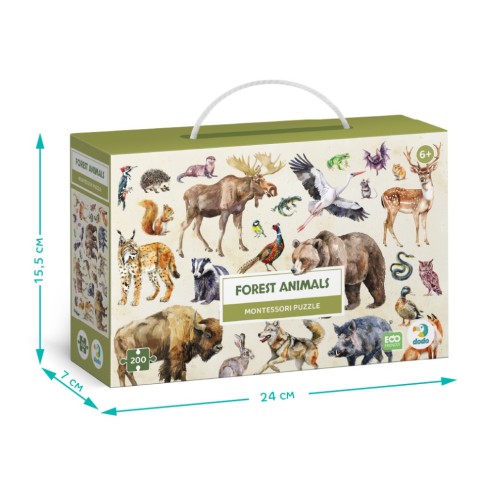 Дитячий пазл Монтессорі "Лісові тварини" DoDo Toys 300629, 200 елементів