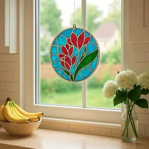 Набір для вітражного живопису за номерами "Весняні Квіти" FDSGK-06