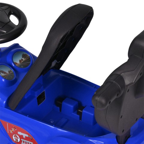 Дитяча каталка-толокар M 5763L-4 синій, з батьківською ручкою