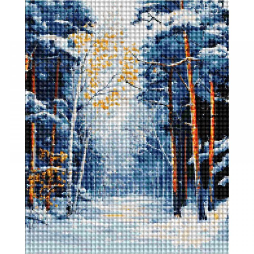 Алмазна мозаїка "Зимовий пейзаж" Brushme DBS1270, 40х50 см