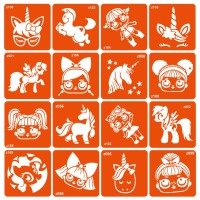 Набір трафаретів для біо-тату "Unicorns + LOL" unicorns-lol-16