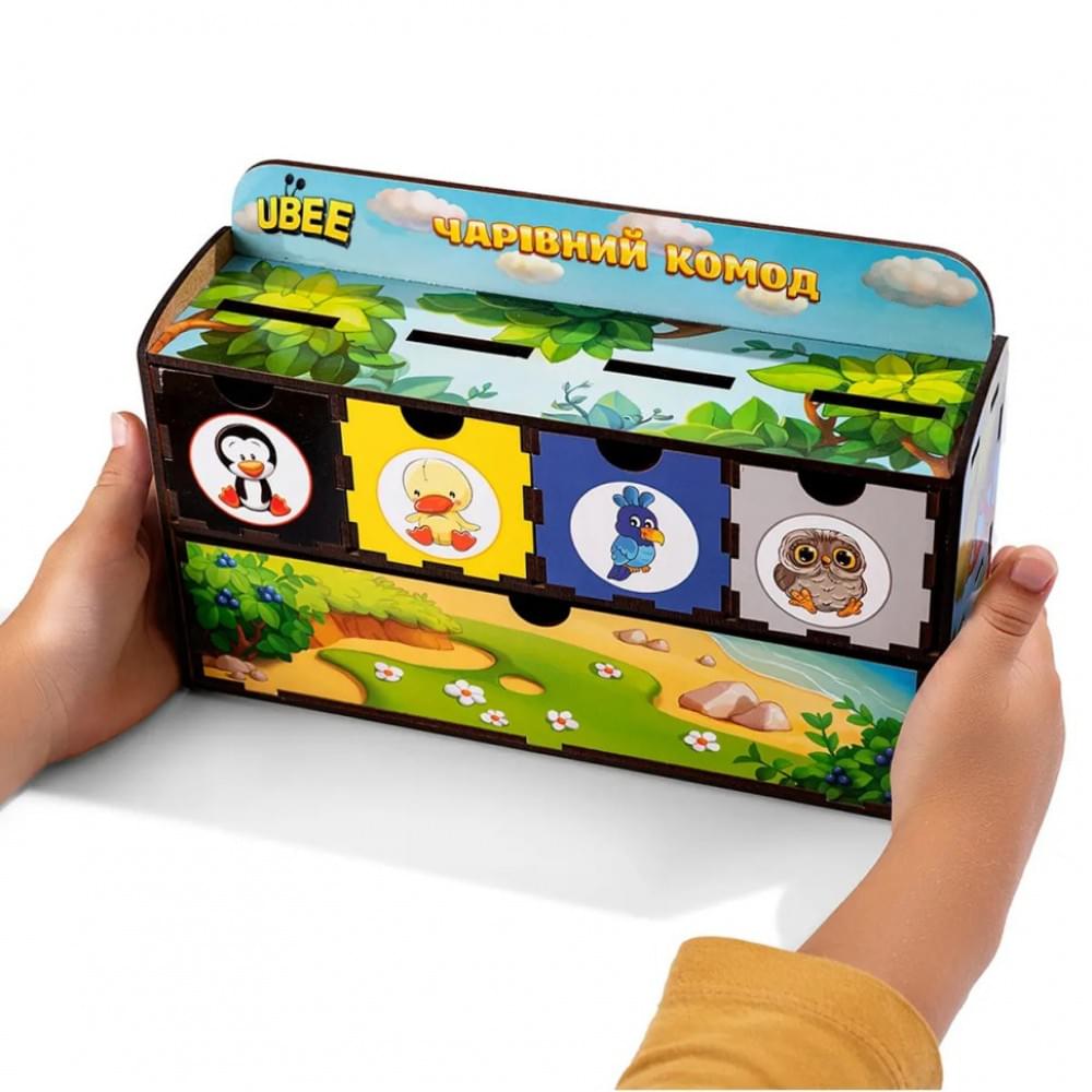 Дерев'яна настільна гра "Птахи" Ubumblebees (ПСД167) PSD167 сортер-комодик