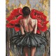 Алмазна мозаїка "Балерина з червоними півоніями" ©art_selena_ua AMO8356, 40х50 см